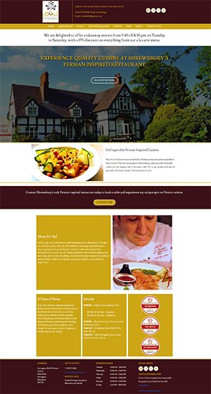 Old Persian Hall Restaurant website