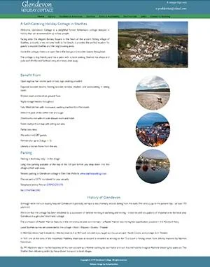Glendevon Holiday Cottage Website