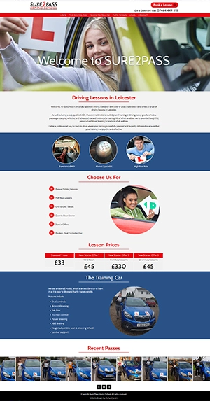 Sure2pass Driving School website